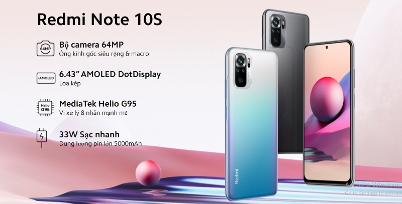 Xiaomi Redmi Note 10S c&oacute; 3 m&agrave;u để bạn lựa chọn mua